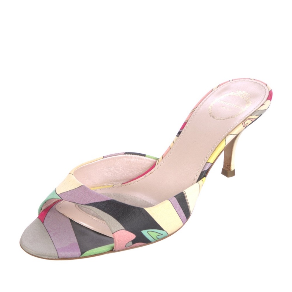 Emilio Pucci Leather Printed Slides